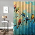 thumbnail image 2 of Orinice Birds Branch Blue Sky Bathroom Decor Set - Colorful Luxurious Graphic Print Polyester Fabric Shower Curtain Set with Hooks 69x72, 2 of 7