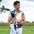 thumbnail image 3 of Balery Blue Sky Meadow Cute Cow Camisa Polo de Hombre con Estampado, de Manga Corta y Tejido Medio, Camisa Tipo Golf Polo-4X-Large, 3 of 6