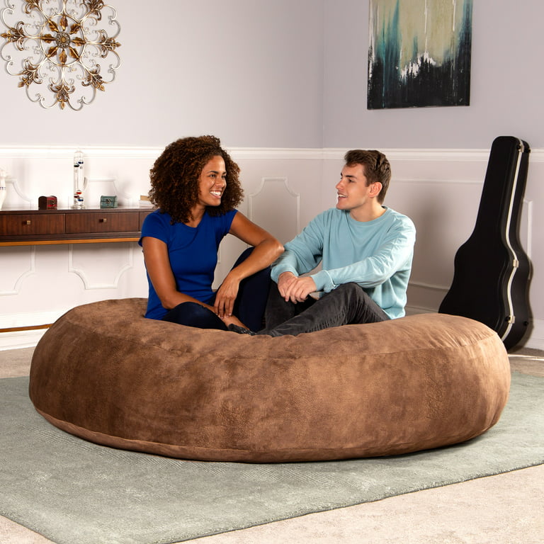 6 Foot Cocoon - Large Bean Bag Chair - Mondo Faux Fur Trule Upholstery Color: Ivory