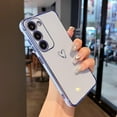 thumbnail image 6 of Samsung Galaxy S23 Plus 6.6" Case,Cute Plating Edge Love Hearts Pattern with Camera Lens Protection Phone Cover for Galaxy S23 Plus 5G,Purple, 6 of 9