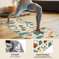 thumbnail image 4 of Brown Green Mushroom Fruit Leaf Beige Pattern Hot Yoga Mat Towel Non Slip for Hot Yoga - Quick-Drying Yoga Mat Cover with 4 Corner Pockets with Travel Bag - Hot Yoga Towel Non Slip 70"x26", 4 of 6