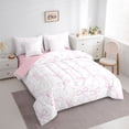 thumbnail image 2 of Erosebridal Dreamy Pink Bow Tie Twin Bedding Sets 7-Piece For Girls,Cartoon Ribbon Bow Bedding Comforter Set For Kids Teens,Pink Reversible, 2 of 6