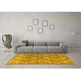 thumbnail image 3 of Ahgly Company Indoor Round Abstract Yellow Modern Area Rugs, 3' Round, 3 of 4