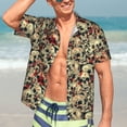 thumbnail image 5 of Lsque Skulls1 pattern Hawaiian Shirt for Men, Unisex Summer Beach Casual Short Sleeve Button Down Shirts-3X-Large, 5 of 9