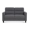 thumbnail image 3 of HFO Asher Modern Polyester Fabric Upholstered Channeled Loveseat in Gray, 3 of 10