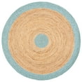 thumbnail image 2 of SAFAVIEH Braided Carina Bordered Reversible Area Rug, Blue/Natural, 6' x 6' Round, 2 of 11