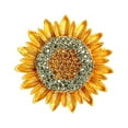 thumbnail image 4 of Broche de girasol para mujer, colorido, con diamantes de imitación de cristal, estilo vintage, hecho a mano, elegante broche de girasol, 4 of 4