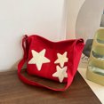 thumbnail image 1 of Bolso bandolera de lona de gran capacidad, moderno bolso de hombro con estrella pentagonal, moderno bolso de tela, 1 of 5