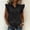A304 Black, variant on Womens Button Down Shirts Collared V Neck Flutter Short Sleeve Solid Color Breathable Blouse Tops Regular Fit Elegant Casual Work Office Business Shirts