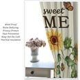 thumbnail image 3 of Sunflower Curtains Rustic Watercolor Botanical Yellow Flowers Green Leaves Butterflies Black White Plaid Bedroom Living Room Kitchen Blackout Rod Pocket Decoration Window Drapes 2 Panels W21xL63in, 3 of 6