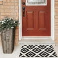 thumbnail image 2 of Geecy Moroccan Bathroom Rug, Black and White Geometric Print, Cotton Hand-Woven Indoor/Outdoor Area Rug, 18'' x 28'', Washable, Durable, 2 of 7