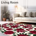 thumbnail image 2 of ODIKA 5'x7' Machine Washable Non-Slip Area Rug, Romantic Heirloom Floral Palatial Sophisticated High Traffic Rug, Red, 611949, 2 of 7