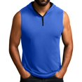 thumbnail image 3 of Men's Casual Sporty Hooded Sleeveless Vest, Breathable Solid Color Pullover for Spring Fall, Layering Piece,Blue,2XL, 3 of 5