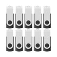 thumbnail image 1 of Unidad de memoria flash Usb 2.0 de 16 Gb Unidades de pulgar giratorias Paquete de 10 a granel, con indicador LED, 12 etiquetas blancas extraíbles (negro) Namotu CZDZ-HY28, 1 of 6