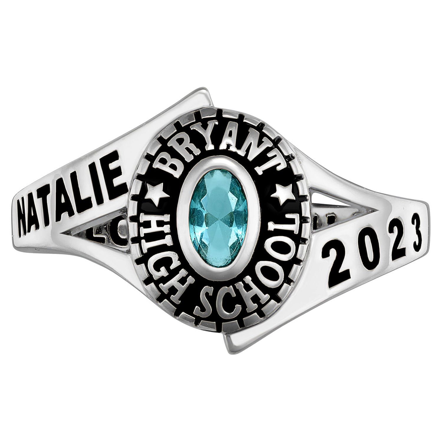 Order Now for 2025 Graduation, Freestyle Class Rings Customized Multicolor Class Rings, Sterling Silver Platinium
