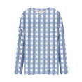 thumbnail image 5 of CHGBMOK Women V Neck Shirts 3/4 Sleeve Loose Summer Tops Tunic Checkered Casual T-Shirt, 5 of 5