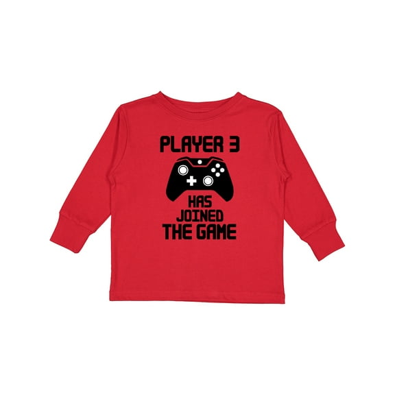 Inktastic Player 3 Has Joined The Game Boys or Girls Long Sleeve Toddler T-Shirt