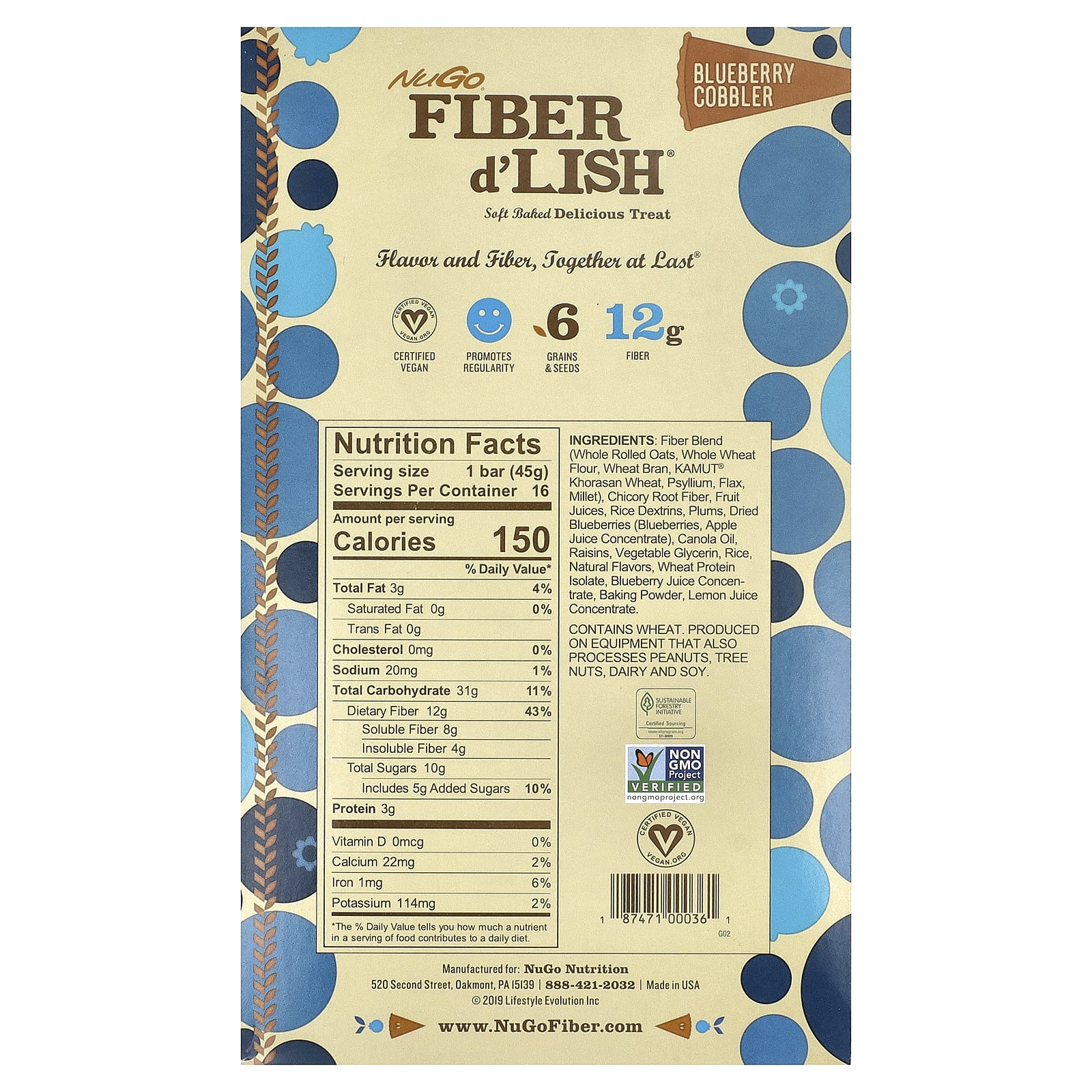 Gnu Foods Gnu Foods FiberLove Fiber Bars, 16 ea