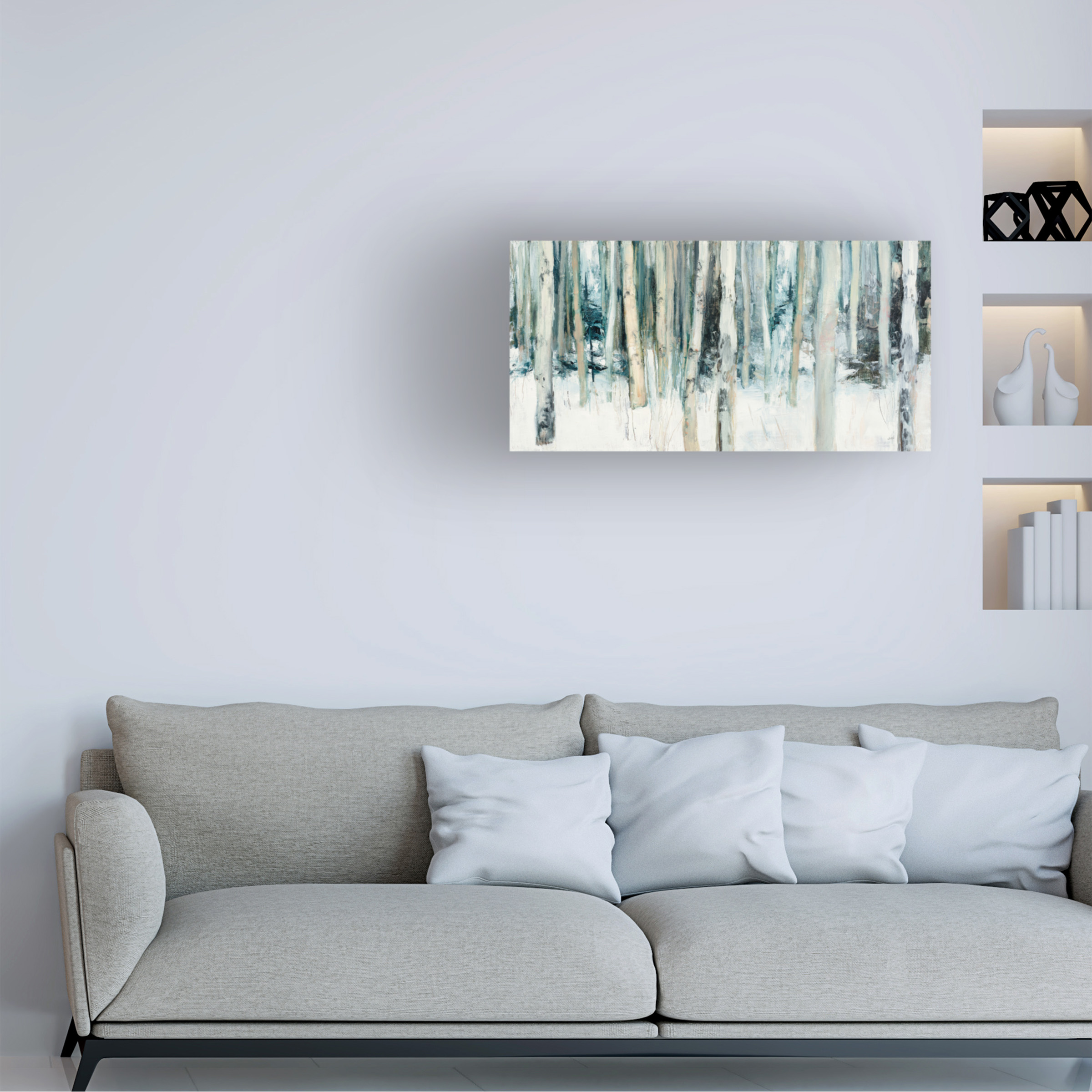 Trademark Fine Art Julia Purinton Winter Woods III Canvas Wall Art - 24x47
