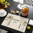 thumbnail image 5 of Funny Placemats Set of 4,Black Holiday Place Mats Decorations Washable Table Mats 12 x 18 Inch (Eat Good Laugh Often Live Well), 5 of 5