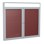 Ghent 36"x48" 2-D Silver Aluminum Lit Headliner Fabric Letterboard Red