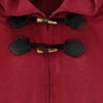 thumbnail image 4 of WRFWUL Mens Renaissance Velvet Hooded Cloak Vintage Toggle Buttons Sorcerer Vampire Gothic Robe Halloween Cosplay Robe, 4 of 5