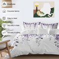 thumbnail image 3 of Purple Eucalyptus Duvet Cover Set Full Size, Leaves Watercolor Plants Farmhouse 4 Piece Soft Microfiber Bedding Set with 1 Duvet Cover, 1 Flat Sheet, 2 Pillowcases, 3 of 9