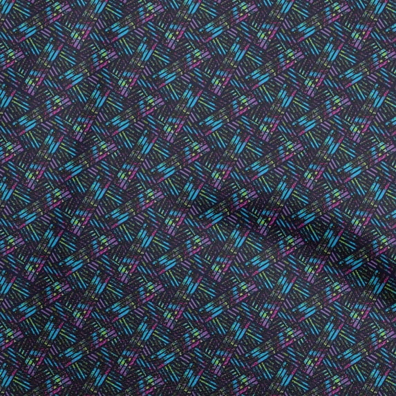 oneOone Polyester Lycra Turquoise Blue Fabric Geometric Fabric For Sewing Printed Craft Fabric By The Yard 56 Inch Wide