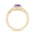 thumbnail image 2 of ANGARA Natural 1.15 Ct. Amethyst with Diamond Halo Ring in 14K Yellow Gold for Women (Ring Size: 4), 2 of 8