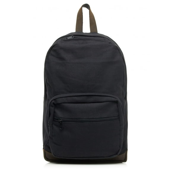 Rothco 11183 Vintage Canvas Teardrop Backpack with Leather Accents, Black