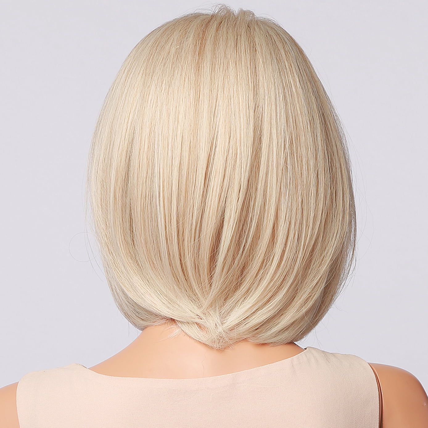 BERON Blonde Short Wigs Straight Bob Hair Wig for Women Wigs with Bangs Synthetic Daily Use Wigs Wig Cap Include