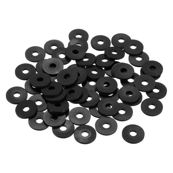 55Pcs M6 Nylon Flat Washers Plastic Washer 6mm ID 20mm OD 2mm Thick, Black