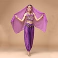 thumbnail image 4 of SJLDQY Carnival Womens Belly Dance Dress Up Sexy Sequined Tops Lace Mesh Pants Outfits Party Stage Performance Clothes Set, 4 of 4
