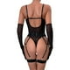 thumbnail image 3 of Conjunto de tres piezas de ropa interior sexy y caliente totalmente gestionada con costuras de tiras finas y guantes, 3 of 6