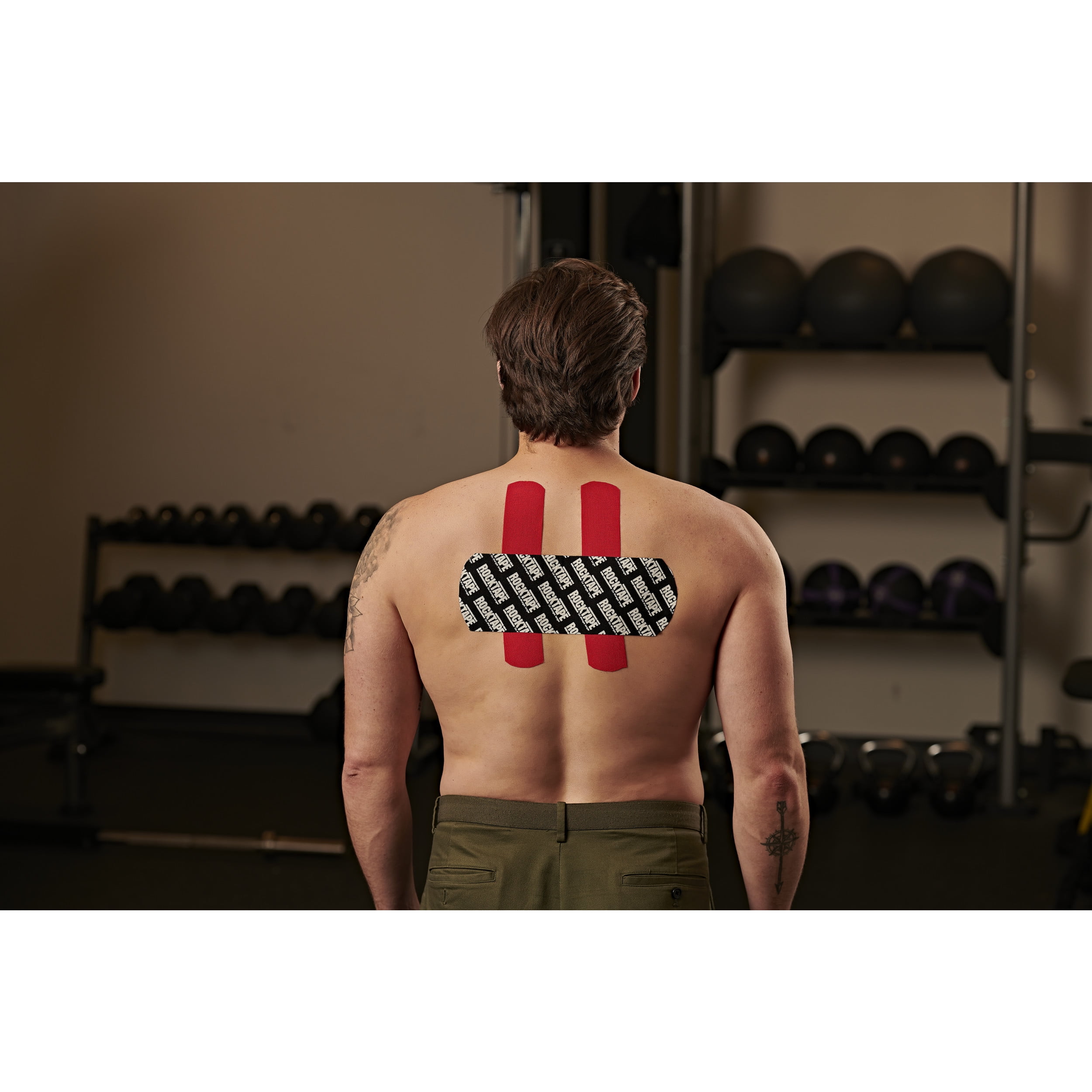RockTape Mini Big Daddy Roll Standard Adhesive Athletic Tape, Black Logo