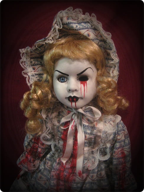 creepy blonde doll
