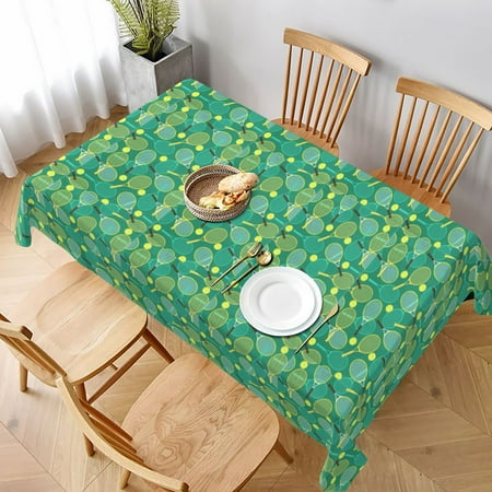 

Tablecloth Rackets And Balls Table Cloth For Rectangle Tables Waterproof Resistant Picnic Table Covers For Kitchen Dining/Party(60x90in)