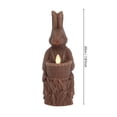 thumbnail image 2 of Vintage Brown Easter Bunny LED Candle Figurine, Flickering Flameless Light Decor for Mantel, Shelf and Tabletop, Perfect for Spring and Easter Holiday Atmosphere, Safe and Easter Decor, 7.9in, Brown, 2 of 6