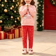 thumbnail image 3 of Enyan Toddler Girl Christmas Outfit Fall Winter Clothes Long Sleeve Crewneck Top and Legging Pant 2Pcs Set, 3 of 9