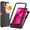 Black, variant on TJS for T-Mobile REVVL 8 Phone Case, with Tempered Glass Screen Protector, Full Body Protective Heavy Duty Hybrid Bumper Cover (Clear)