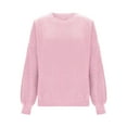 thumbnail image 6 of NTACZA Pink Women Sweaters Thick Pullover Crewneck Sweater Cozy Long Sleeve Solid Knit Tops Women Jumper 4X, 6 of 6