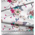 thumbnail image 3 of Soimoi Green Polyester Crepe Fabric Leaves & Floral Print Sewing Fabric BTY 42 Inch Wide, 3 of 3