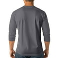 thumbnail image 6 of T Shirts for Man Casual Henley Neck Long Sleeve Button Down Tops Comfortable Loose Fit Solid Color Relaxation Shirts for Men Dark Gray M, 6 of 6