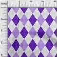 thumbnail image 2 of oneOone Tissu Georgette Viscose Violet Foncé Motif Argyle Tissu Imprimé au Mètre 42 Pouces de Large, 2 of 4