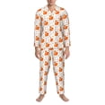 thumbnail image 3 of Vsdgher Cartoon Squirrel Mens Pajama Set, Soft Warm Long Sleeve Sleepwear, Cozy Button-Down Pjs for Men-Medium, 3 of 7