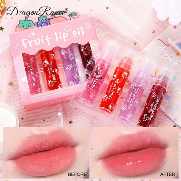 pstuiky Lipstick for Women, Lip Protection Oil, Moisturize And Guard Against Dry Cracking, Transparent, Colorless Glass Lips, And Fine Shiny Lip, 4*8ml Lip Liner and Lipstick Combo