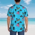 thumbnail image 4 of Daiia pirate Octopus Print Hawaiian Shirt for Men Gentle Cotton Regular Short Sleeve Casual,Large, 4 of 7