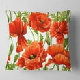 thumbnail image 2 of Designart Seamless Pattern of Red Poppies - Floral Throw Pillow - 18x18, 2 of 5