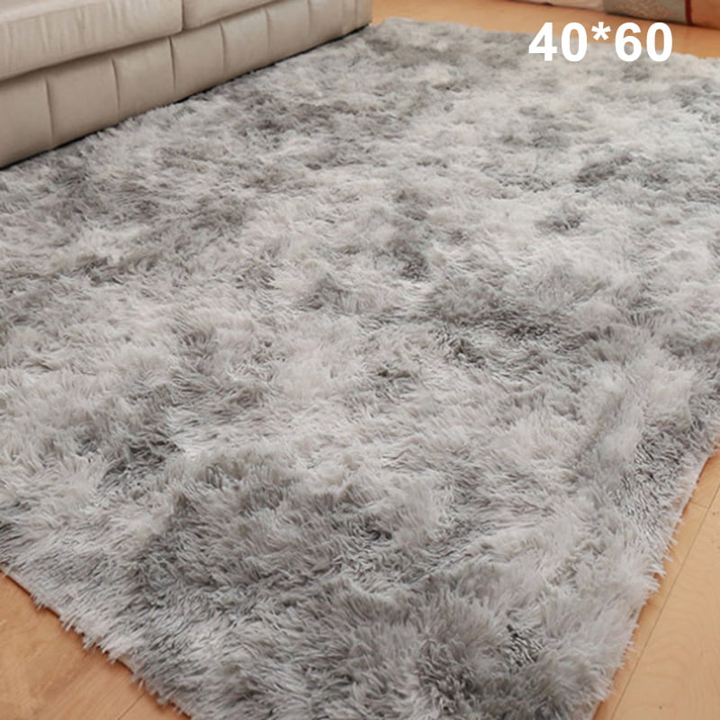 Artificial Sheepskin Fluffy Area Rug Carpet Floor Mat Bedside Mat 40/60/90cm BLK 