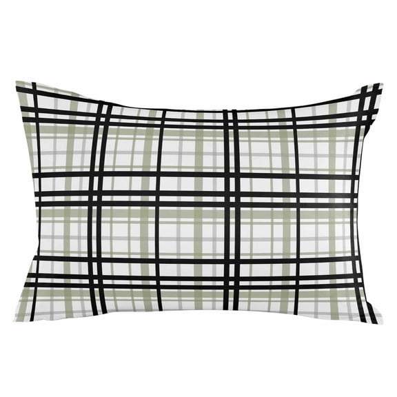Farmhouse Green Black Checkered Standard Size Pillow Cover, Pillowcase Protectors with Zipper, Breathable Decorative Throw Pillow Case Cover, Pillow Shams for Couch Sofa 20x26Inch